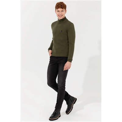 Erkek Haki Basic Kazak