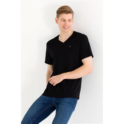 Erkek Siyah Basic V Yaka Tişört