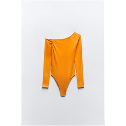 ASYMMETRIC DRAPED BODYSUIT