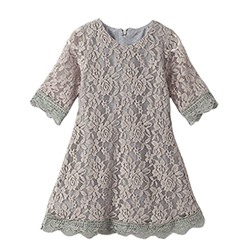 CVERRE Flower Girl Lace Dress Country Dresses Sleeves 1-6 7-16