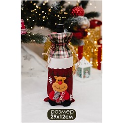 Украшение на бутылку набор Снеговик и Олень 2 шт