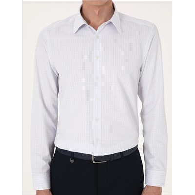 Mavi Kareli Slim Fit Uzun Kollu Gömlek