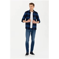 Erkek Lacivert Uzun Kollu Gömlek