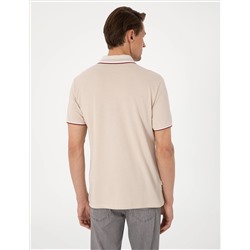 Bej Slim Fit Polo Yaka Tişört