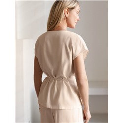 Жилет на запАх с поясом из плотного лиоцелла