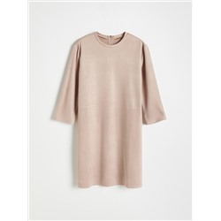 Kleid In Velourslederoptik