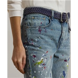 Lauren Ralph Lauren Women's Print Boyfriend Tapered Ankle Jeans