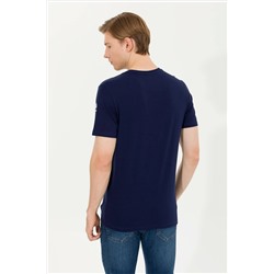 Erkek Lacivert Basic Bisiklet Yaka Tişört