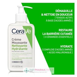 Cerave Crème Moussante Nettoyante Hydratante - Peaux Normales à Sèches 236ml