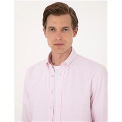Nar Çiçeği Slim Fit Uzun Kollu Gömlek