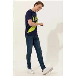 Erkek Lacivert Bisiklet Yaka Tişört