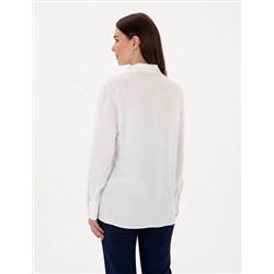 Beyaz Comfort Fit Uzun Kollu Gömlek