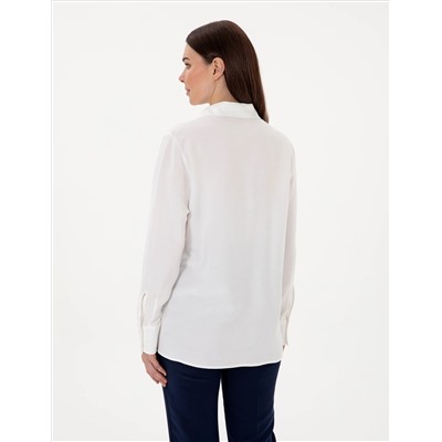 Beyaz Comfort Fit Uzun Kollu Gömlek