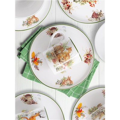 Набор, 3 пр, тарелка 18 см, салатник 13 см, кружка 200 мл, Лисята