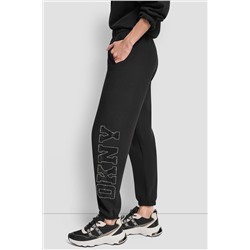 EXPLODED RHINESTONE VARISTY LOGO HIGH RISE RELAXED