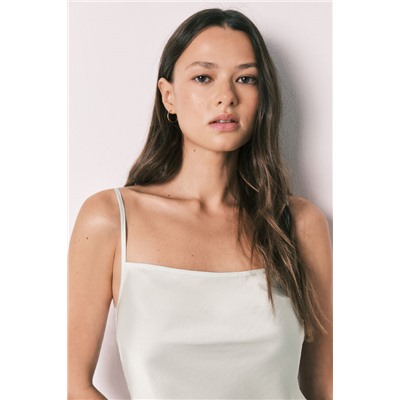 Camisón midi tirantes satén verde