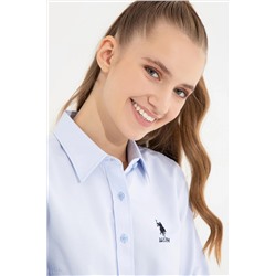Kadın Açık Mavi Uzun Kollu Basic Gömlek