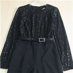 Женский комбинезон  Kar*l Lagerfel*d 😎 Эластичный топ с пайетками, и свободные не эластичные брюки с карманами