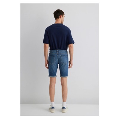 Mavi Tim Street Gölgeli Indigo Mavisi Jean Şort 0428487143