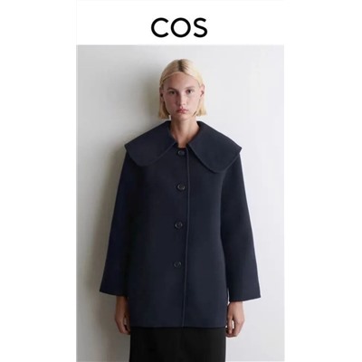 Однобортное свободное шерстяное пальто КО*С