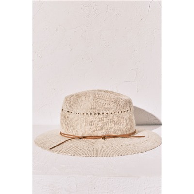 Sombrero efecto rafia beige