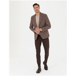 Kahverengi Slim Fit Ceket