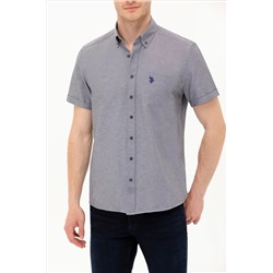 Erkek Lacivert Melanj Kısa Kollu Gömlek