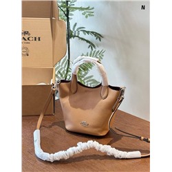 Сумка Coac*h Hanna 👔  Реплика  Материал: коровья кожа, холст  Размер: 17,5/19,5/13