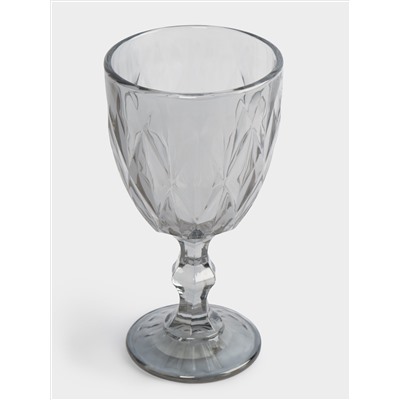 Бокал-кубок для вина, 300 мл, стекло, серый, Diamond color