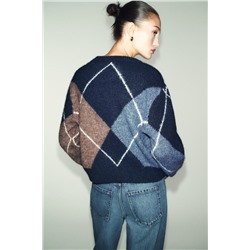 ARGYLE KNIT JUMPER