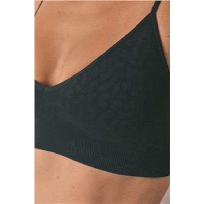Top sin costuras NATURAL animal print negro