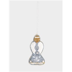 Игрушка елочная, 10 см, бисер/полифилл, бело-голубая, Ангел, New year