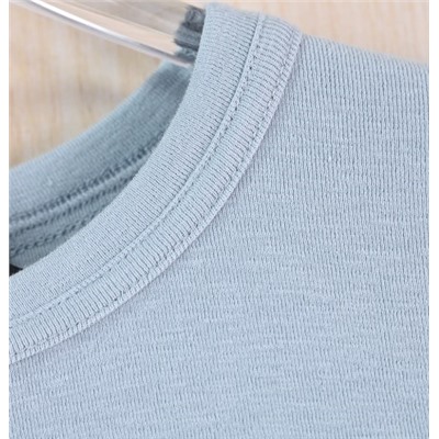 Женская футболка из мягкой эластичной хлопковой смеси с круглым вырезом и длинным рукавом МАССИМО Д