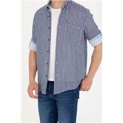 Erkek Lacivert Uzun Kollu Gömlek