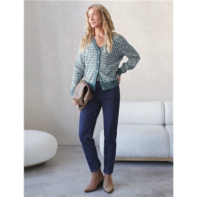 Жакет тонкой и эластичной жаккардовой вязки