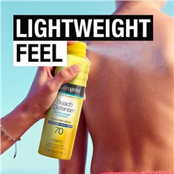 Neutrogena Beach Defense Spray Sunscreen with Broad Spectrum SPF 70, Fast Absorbing Sunscreen Body Spray Mist, Water-Resistant UVA/UVB Sun Protection, Oxybenzone Free, 6.5 oz
