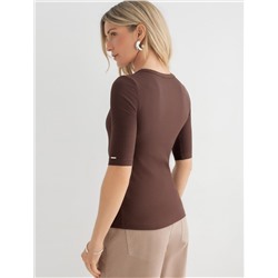 Джемпер из трикотажа в широкий рубчик