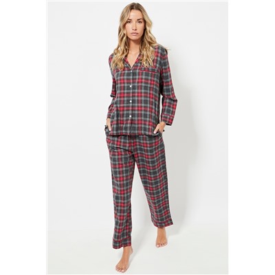 Pantalón de pijama cintura alta - Antracita jaspeado