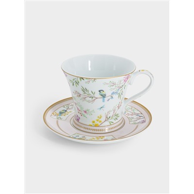 Чашка с блюдцем, 350 мл, Пение птиц