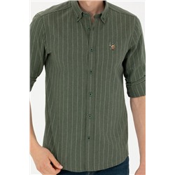 Erkek Yeşil Uzun Kollu Gömlek