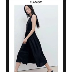 Женское платье из смесового хлопка и льна MANG*O