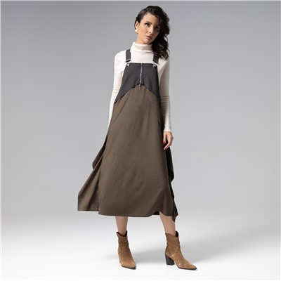 Сарафан из мягкой замши, Ушла красиво (dark green)