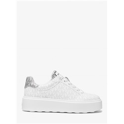 Michael Kors Outlet Romey Metallic Two-Tone Signature Logo Platform Sneaker