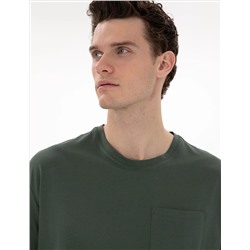 Koyu Yeşil Comfort Fit Basic Tişört