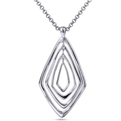 Кулон Румба (покрытие родий) 88-93см, Есть комплект