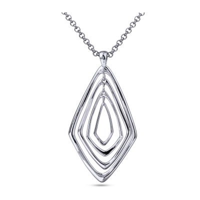 Кулон Румба (покрытие родий) 88-93см, Есть комплект