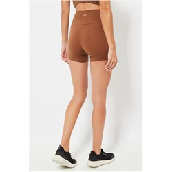 Mallas cortas cintura alta - Camel