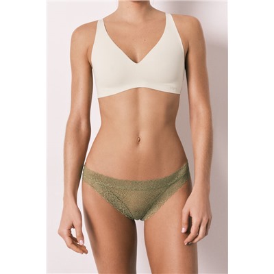 Braga clásica encaje animal print verde