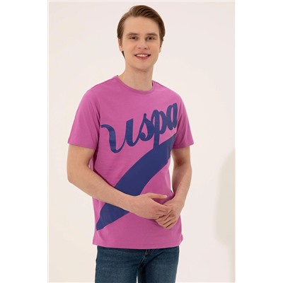 Erkek Menekşe Bisiklet Yaka Tişört