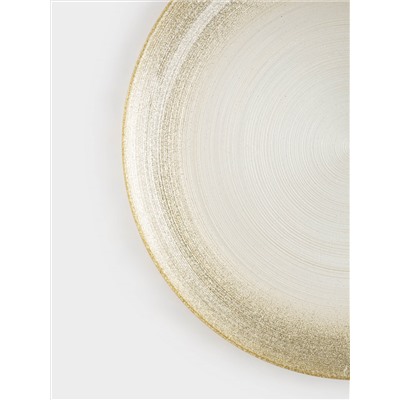 Тарелка обеденная, 28 см, стекло, молочная/шампань, Marbella